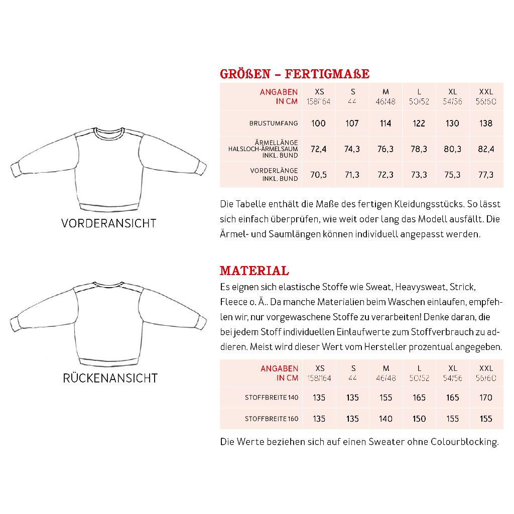 Papierschnittmuster Männer Mix Sweater Herr Deniz XS-XXL